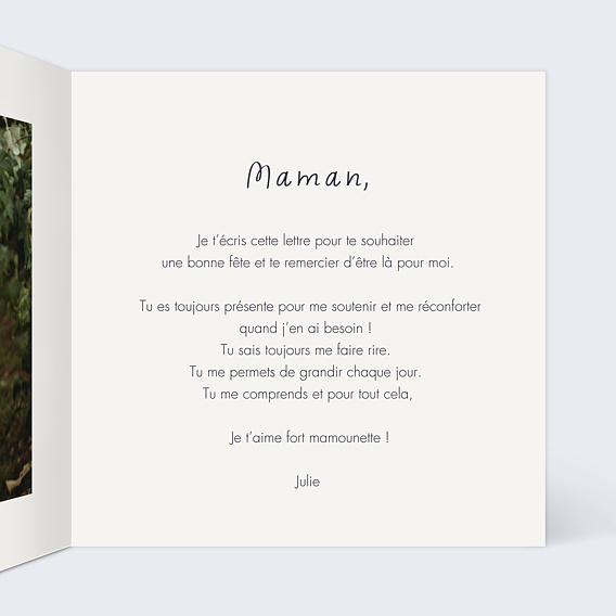 Carte fête des mères Bouquet Coloré Intérieur Droit