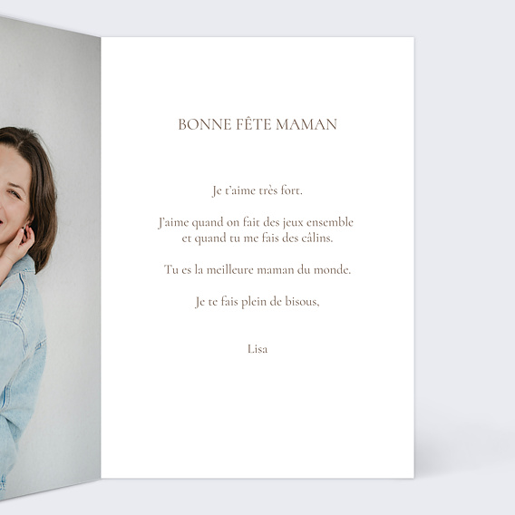 Carte fête des mères Portrait en manga Intérieur Droit