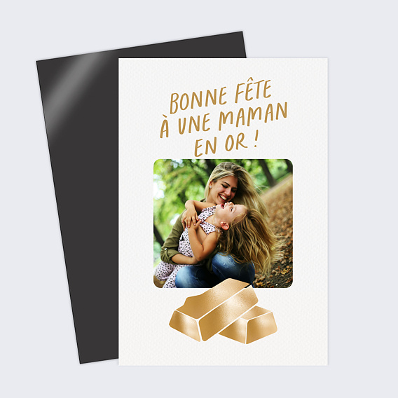 Carte fête des mères Maman en or