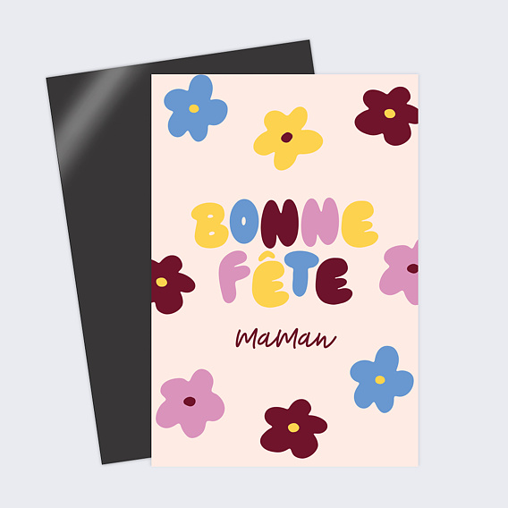 Carte fête des mères Fleurs wavy