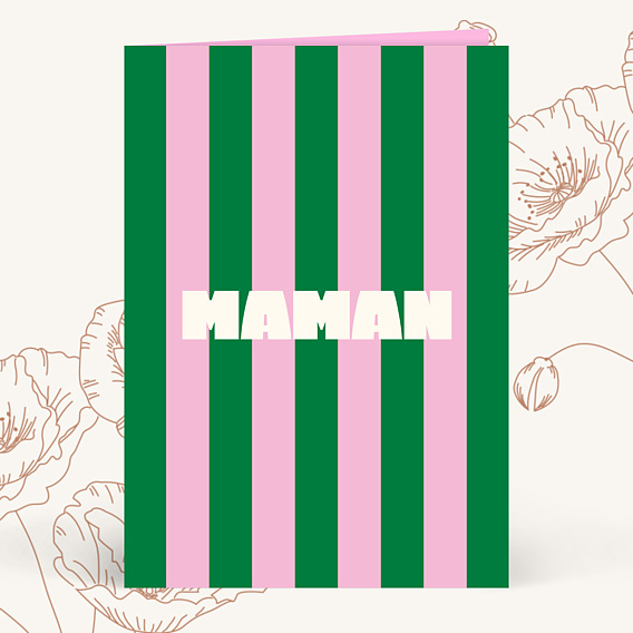 Carte fête des mères Rayures d'amour