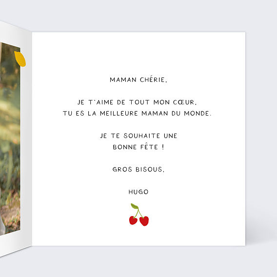 Carte fête des mères Couronne fruitée Intérieur Droit