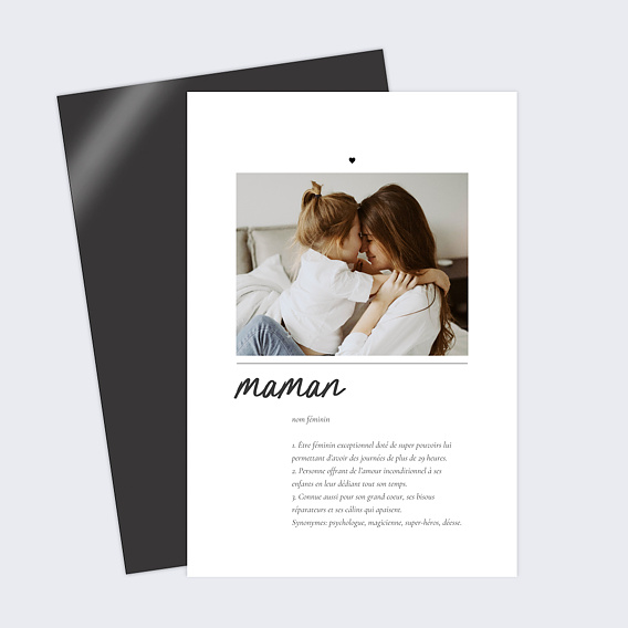Carte fête des mères Définition Maman Recto