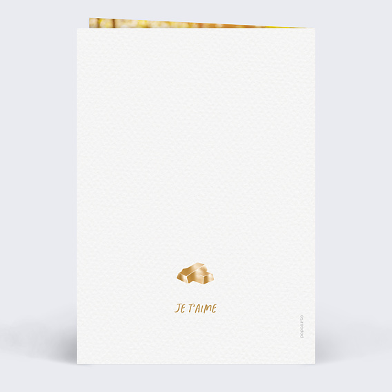 Carte fête des mères Maman en or Verso