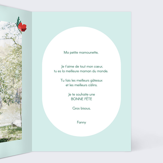 Carte fête des mères Coquelicot - Diaiwaie x Popcarte Intérieur Droit