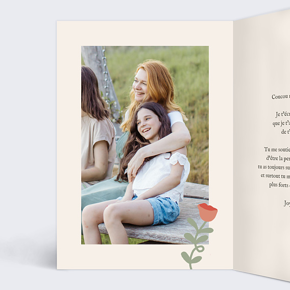 Carte fête des mères Lettrine Intérieur Gauche