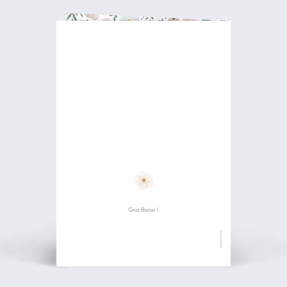 Carte fête des mères Frise Fleurie Verso