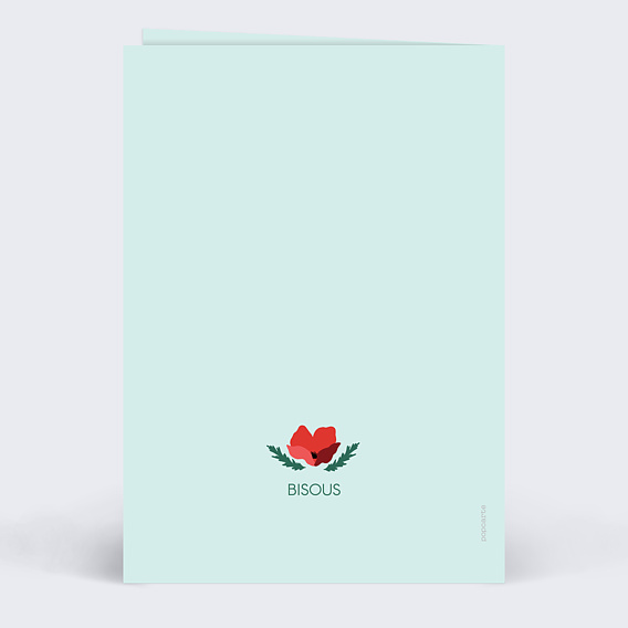 Carte fête des mères Coquelicot - Diaiwaie x Popcarte Verso