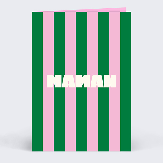 Carte fête des mères Rayures d'amour