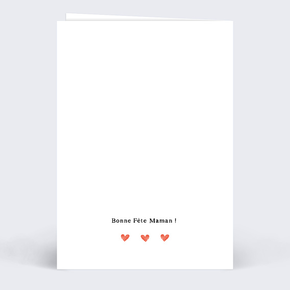 Carte fête des mères Motif Coeur Verso