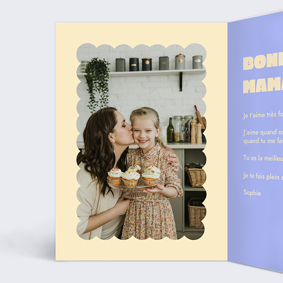 Carte fête des mères Quatre mots Intérieur Gauche