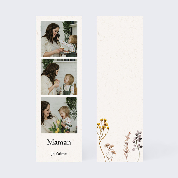 Carte fête des mères Bouquet Fleurs Séchées