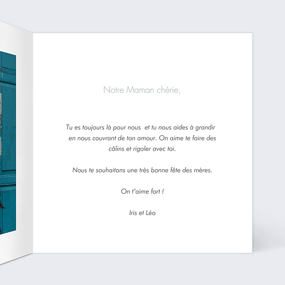 Carte fête des mères Couronne d'Olivier Intérieur Droit