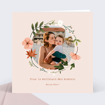 Carte fte des mres Couronne de Fleurs II