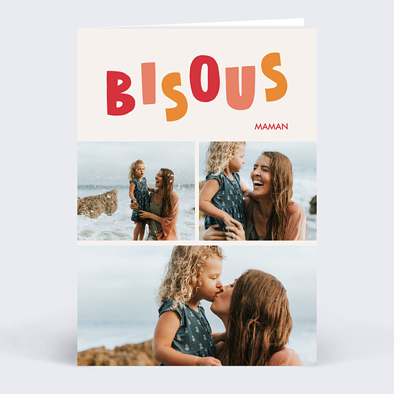 Carte fête des mères Bisous bisous