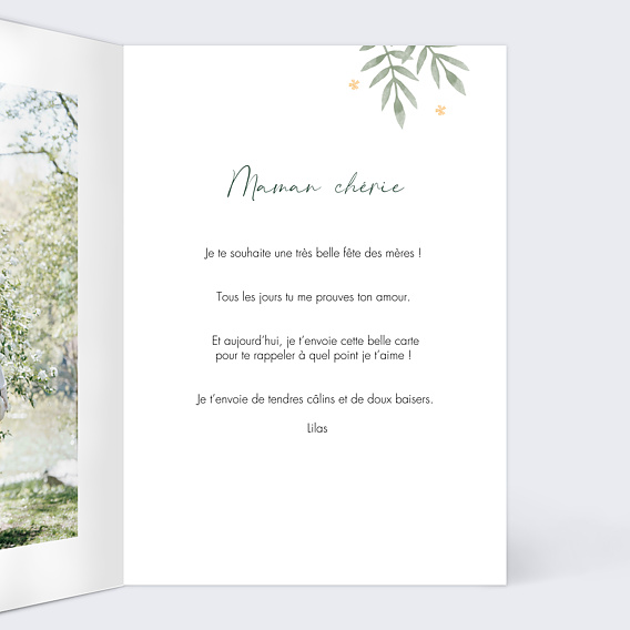 Carte fête des mères Fleurs Festives Intérieur Droit