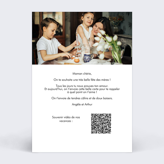 Carte fête des mères Maman Verso