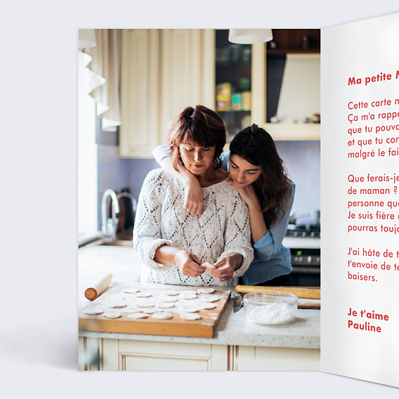 Carte fête des mères Phrases Maman Intérieur Gauche