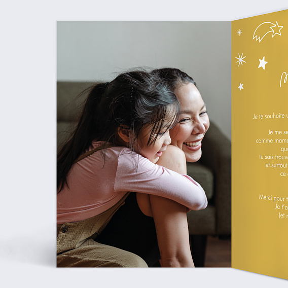 Carte fête des mères Jusqu'aux étoiles Intérieur Gauche