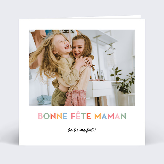 Carte fête des mères Lettres de Couleur Recto