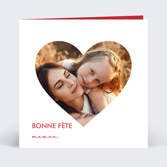 Carte fête des mères Forme Cœur Recto