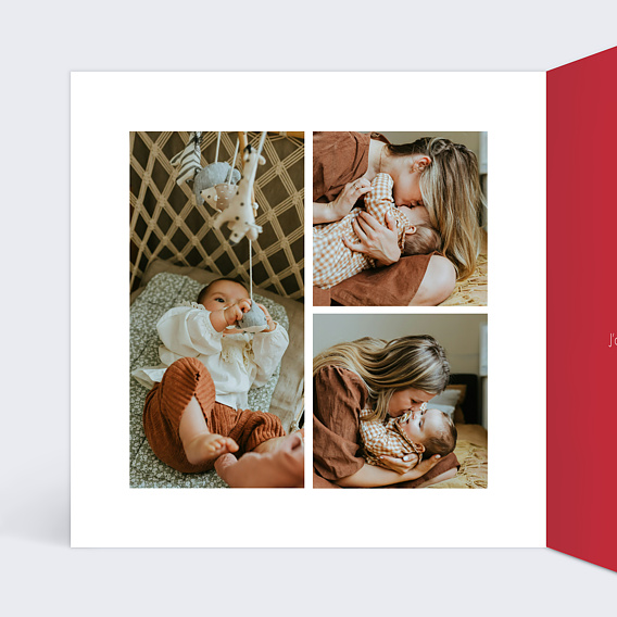 Carte fête des mères Forme Cœur Intérieur Gauche