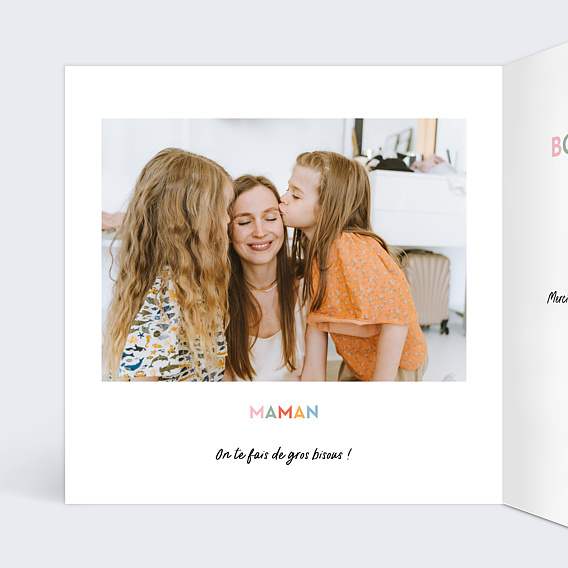 Carte fête des mères Lettres de Couleur Intérieur Gauche