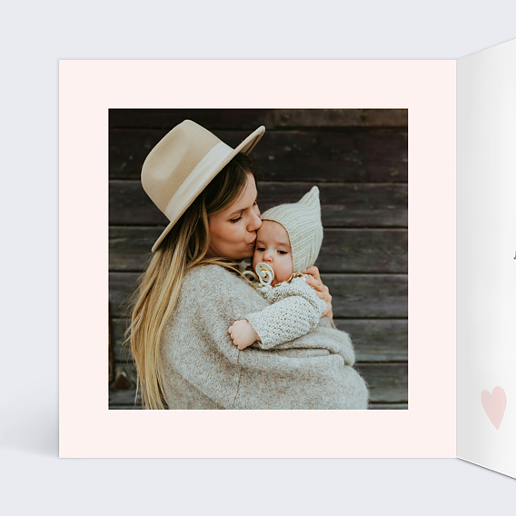 Carte fête des mères Rose Pastel Intérieur Gauche