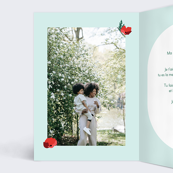 Carte fête des mères Coquelicot - Diaiwaie x Popcarte Intérieur Gauche