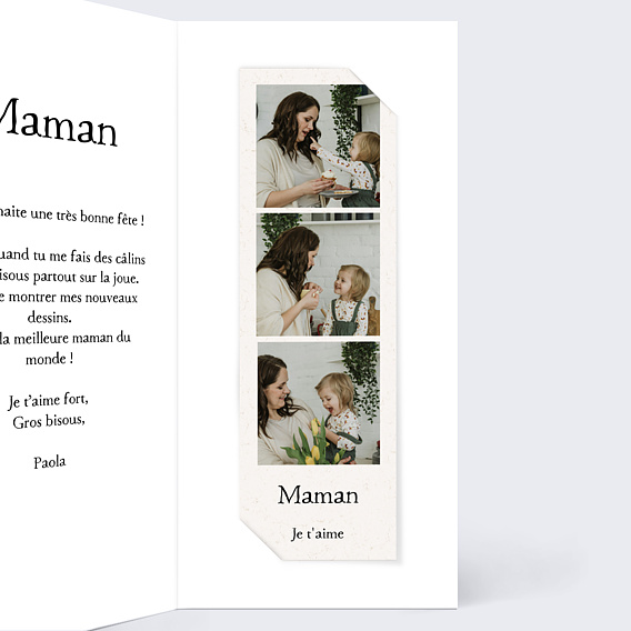 Carte fête des mères Bouquet Fleurs Séchées Intérieur Droit