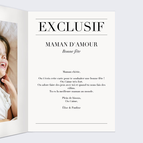 Carte fête des mères Magazine Intérieur Droit
