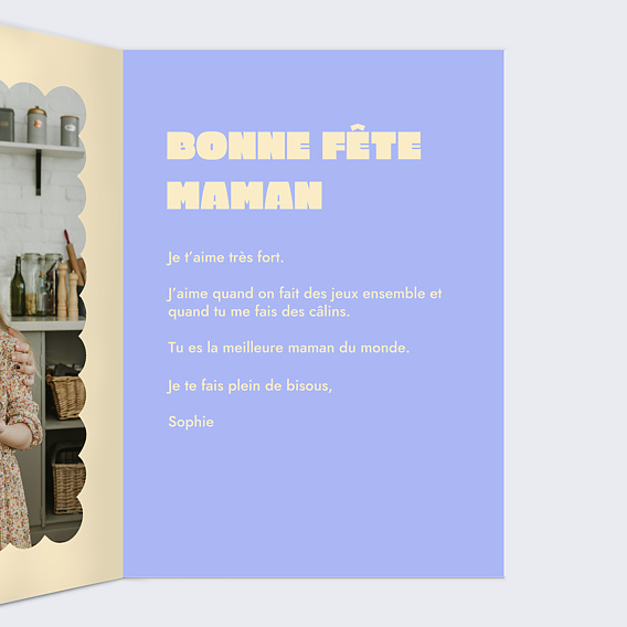 Carte fête des mères Quatre mots Intérieur Droit