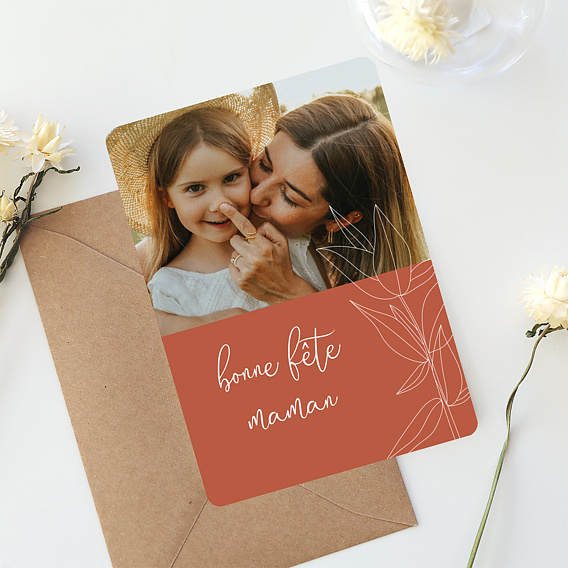 Carte fête des mères Fleur Terracotta Après 1