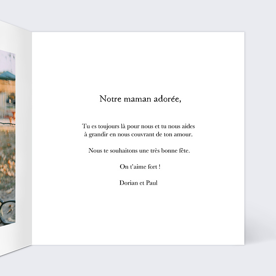 Carte fête des mères Eclat Floral Intérieur Droit