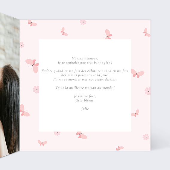 Carte fête des mères Papillon féerique Intérieur Droit