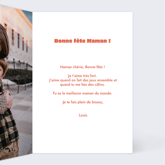 Carte fête des mères Portrait en film d'animation Intérieur Droit