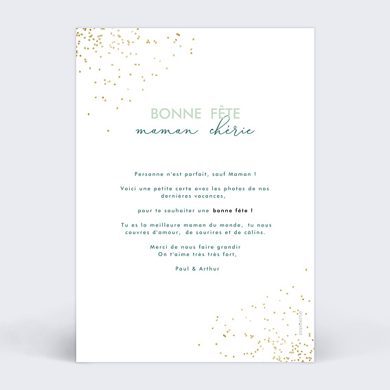 Carte fête des mères Festif Verso