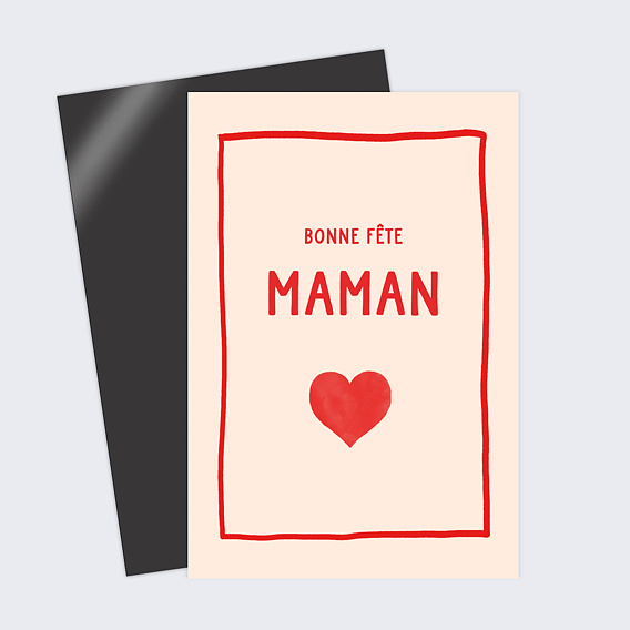 Carte fête des mères Coeur Simple