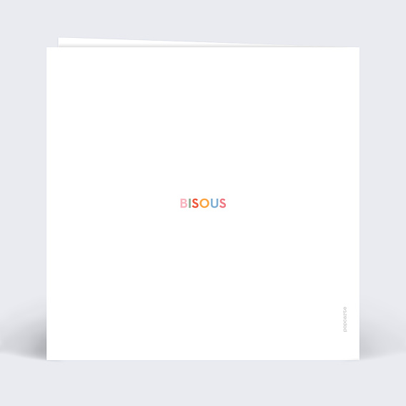 Carte fête des mères Lettres de Couleur Verso