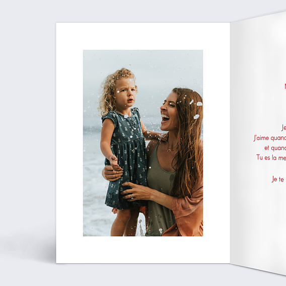 Carte fête des mères Bisous bisous Intérieur Gauche