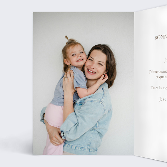 Carte fête des mères Portrait en manga Intérieur Gauche