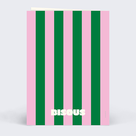 Carte fête des mères Rayures d'amour Verso