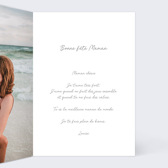 Carte fête des mères Portrait en aquarelle Intérieur Droit