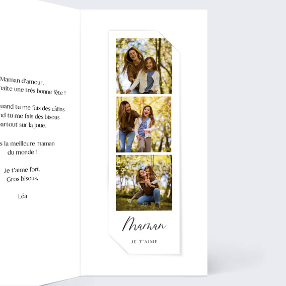 Carte fête des mères Trois Photos Intérieur Droit