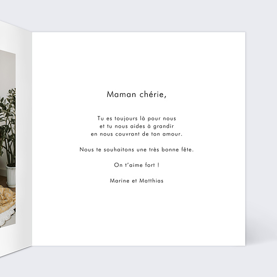 Carte fête des mères Pêle-Mêle Coeur Intérieur Droit