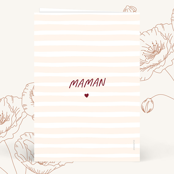 Carte fête des mères Red notes Verso