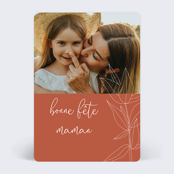 Carte fête des mères Fleur Terracotta