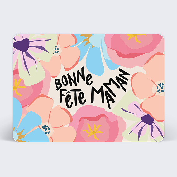 Carte fête des mères Fleurs Pastel