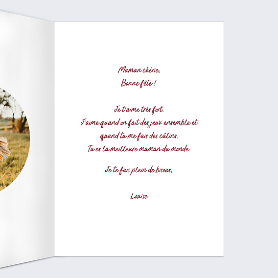 Carte fête des mères Red notes Intérieur Droit