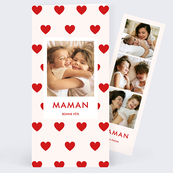 Carte fête des mères 1001 Cœurs Recto